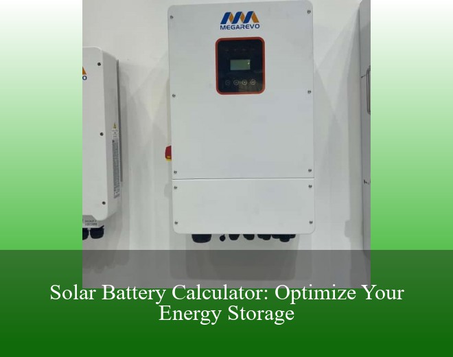 Solar Battery Calculator: Optimize Your Energy Storage